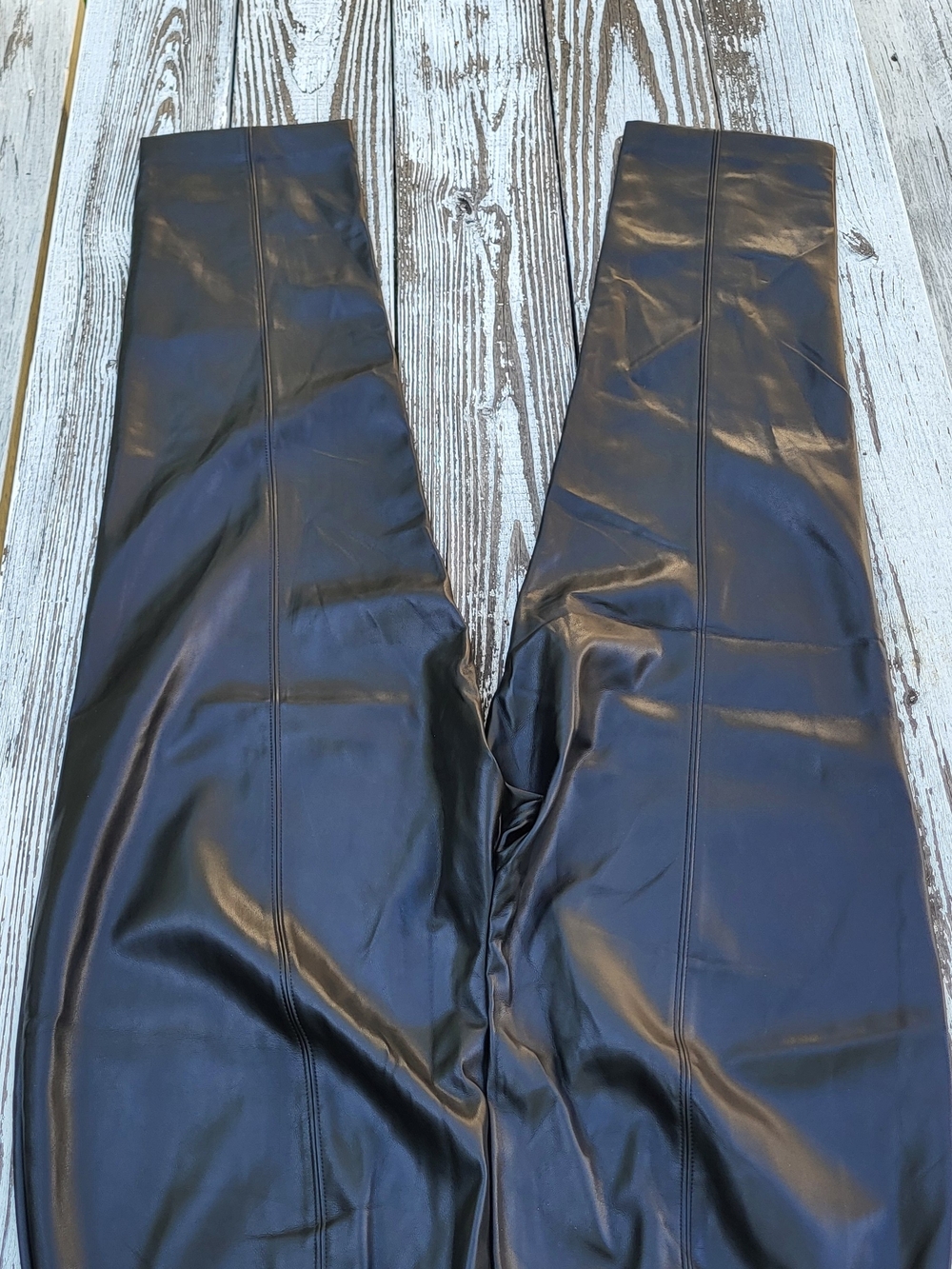 J. Jill Black Faux Leather Wide-Leg Pants